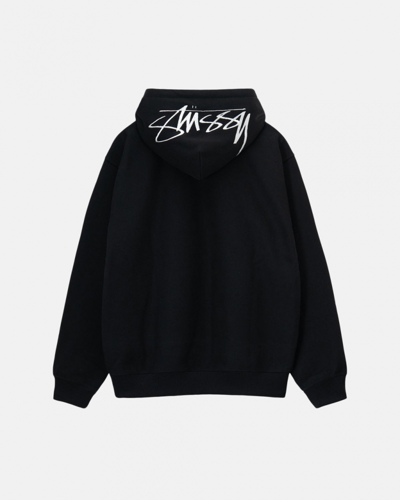Stussy Back Hood Applique Hoodie Hoodie Dames Zwart Belgium | ODC-9610