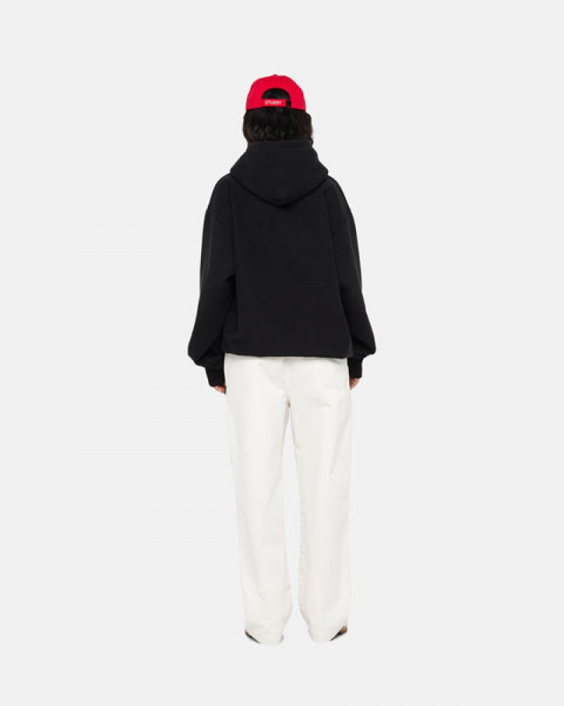 Stussy Basic Applique Hoodie Hoodie Dames Zwart Belgium | HNF-4206