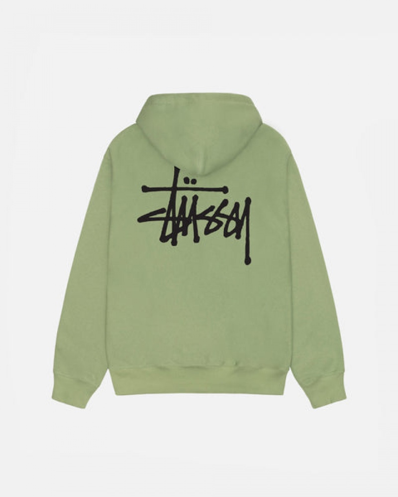 Stussy Basic Stussy Zip Hood Sweatshirts Heren Groen Belgium | QQQ-3264