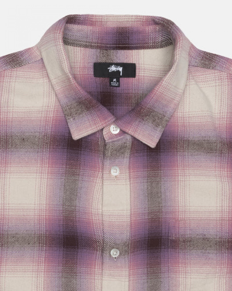 Stussy Bay Plaid Shirt Overhemd Heren Bordeaux Belgium | KJF-4362
