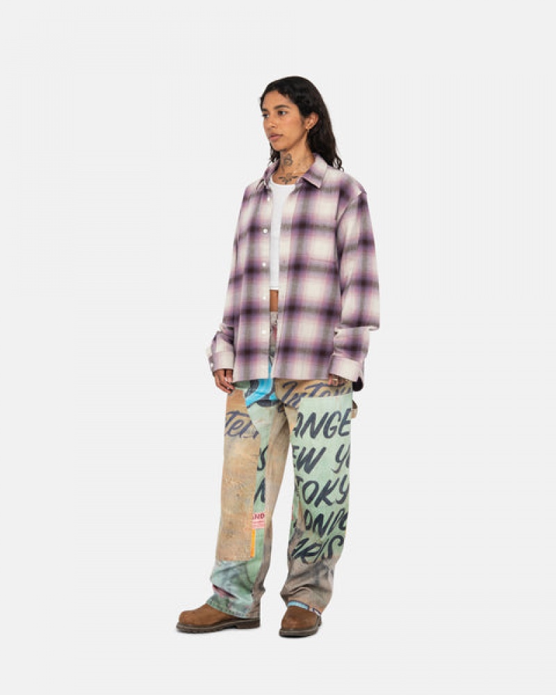 Stussy Bay Plaid Shirt Overhemd Heren Bordeaux Belgium | KJF-4362