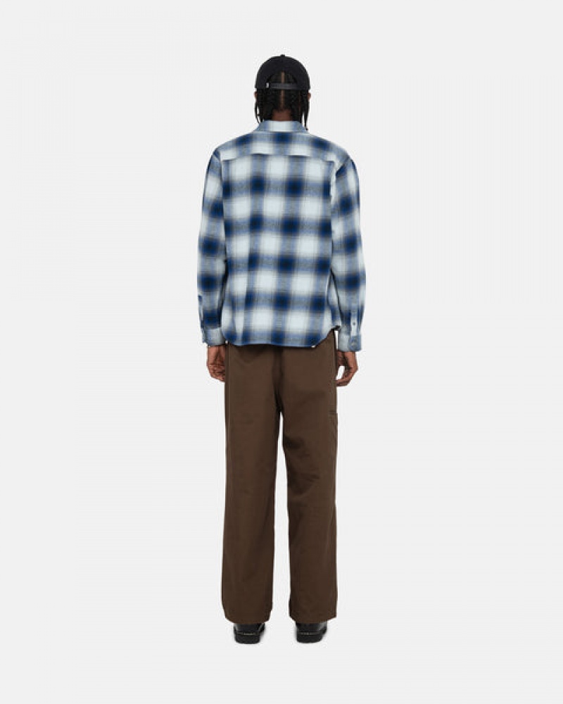 Stussy Bay Plaid Shirt Overhemdjassen Heren Donkerblauw Belgium | AUP-0392