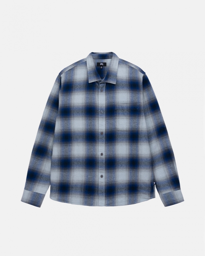 Stussy Bay Plaid Shirt Overhemdjassen Heren Donkerblauw Belgium | AUP-0392