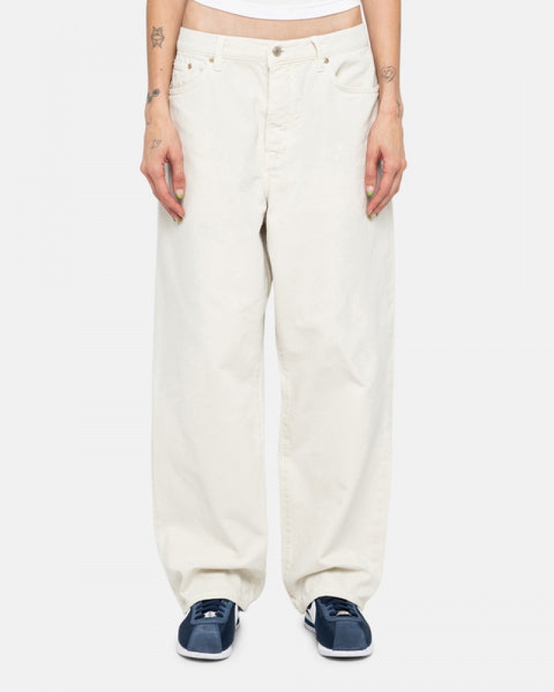 Stussy Big Ol' Jean Washed Canvas Denim Heren Beige Belgium | LQU-3773