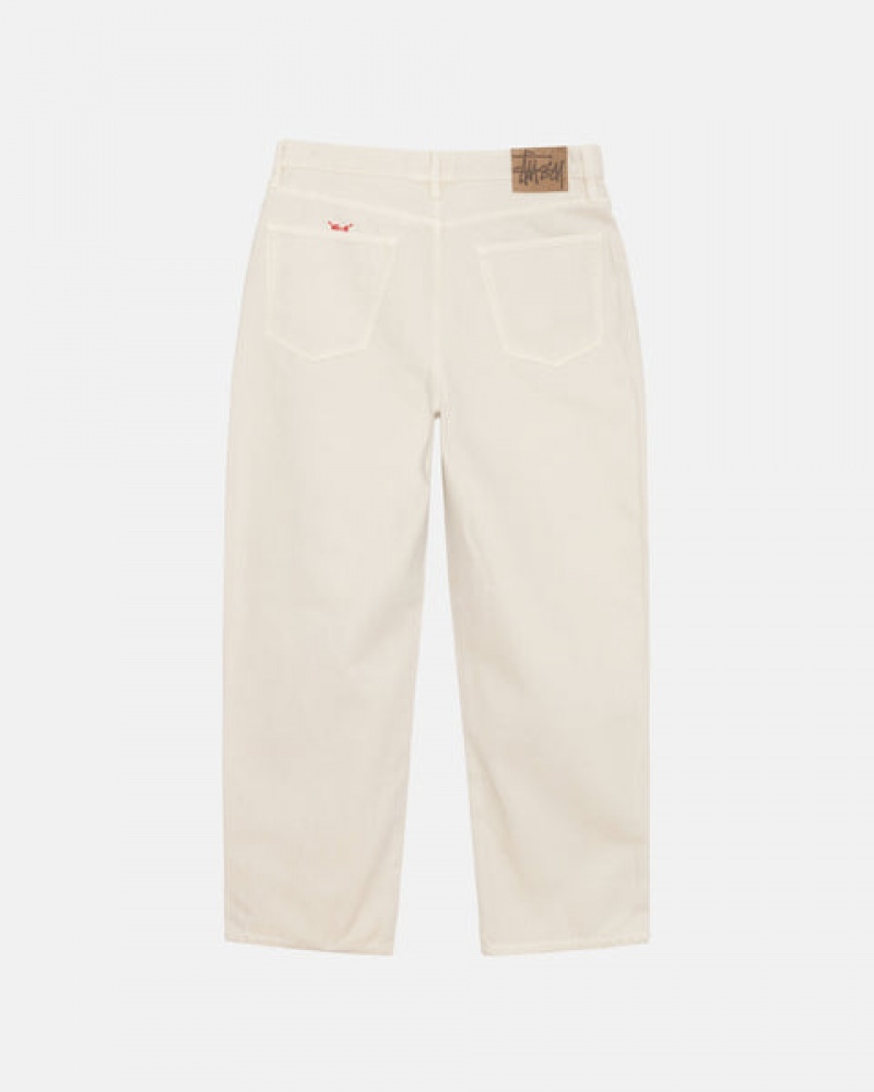 Stussy Big Ol' Jean Washed Canvas Denim Heren Beige Belgium | LQU-3773
