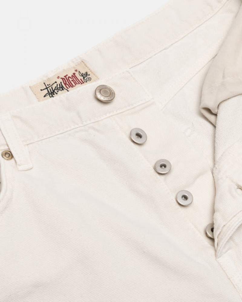 Stussy Big Ol' Jean Washed Canvas Denim Heren Beige Belgium | LQU-3773