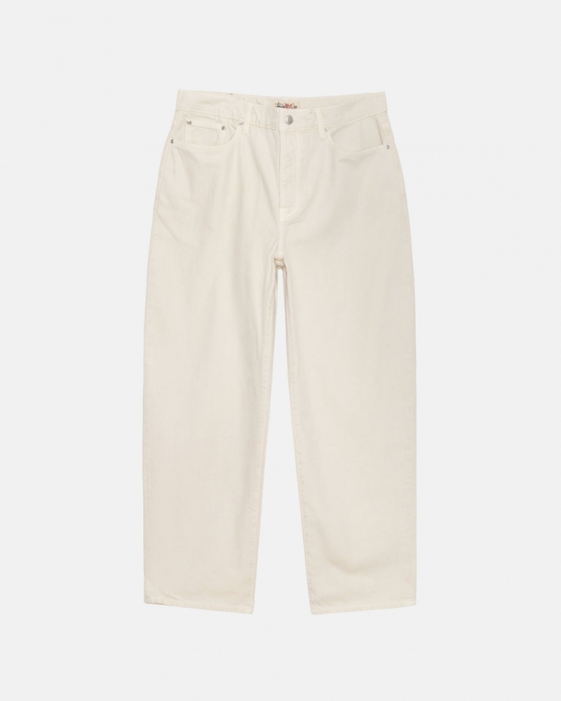 Stussy Big Ol' Jean Washed Canvas Denim Heren Beige Belgium | LQU-3773