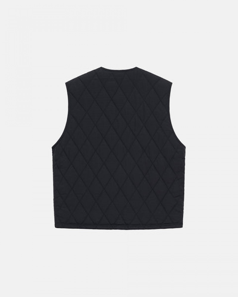 Stussy Diamond Gewatteerd Vest Vest Dames Zwart Belgium | WVG-3811