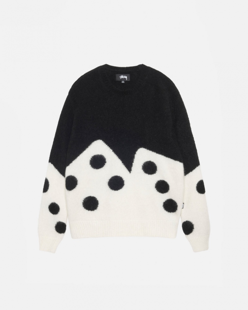 Stussy Dice Fuzzy Crew Trui Heren Zwart Belgium | DLX-8233