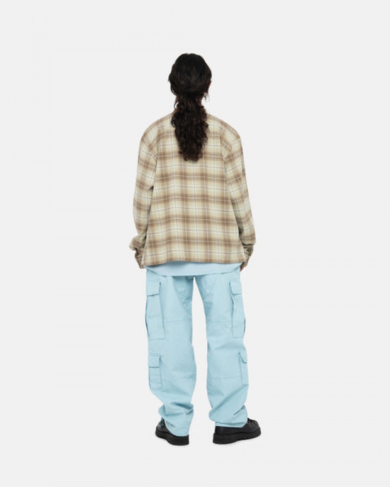 Stussy Frank Plaid Zip Shirt Overhemd Heren Bruin Belgium | IVD-9360
