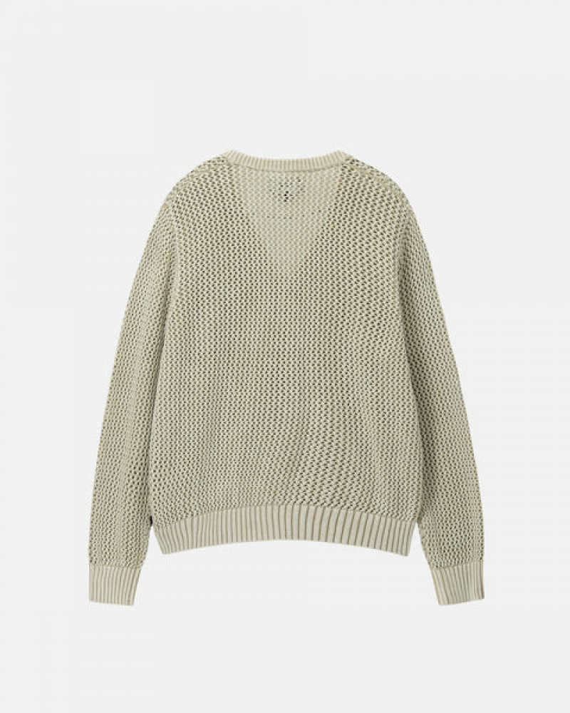 Stussy Loose Gauge Cardigan Trui Dames Beige Belgium | GVQ-9028