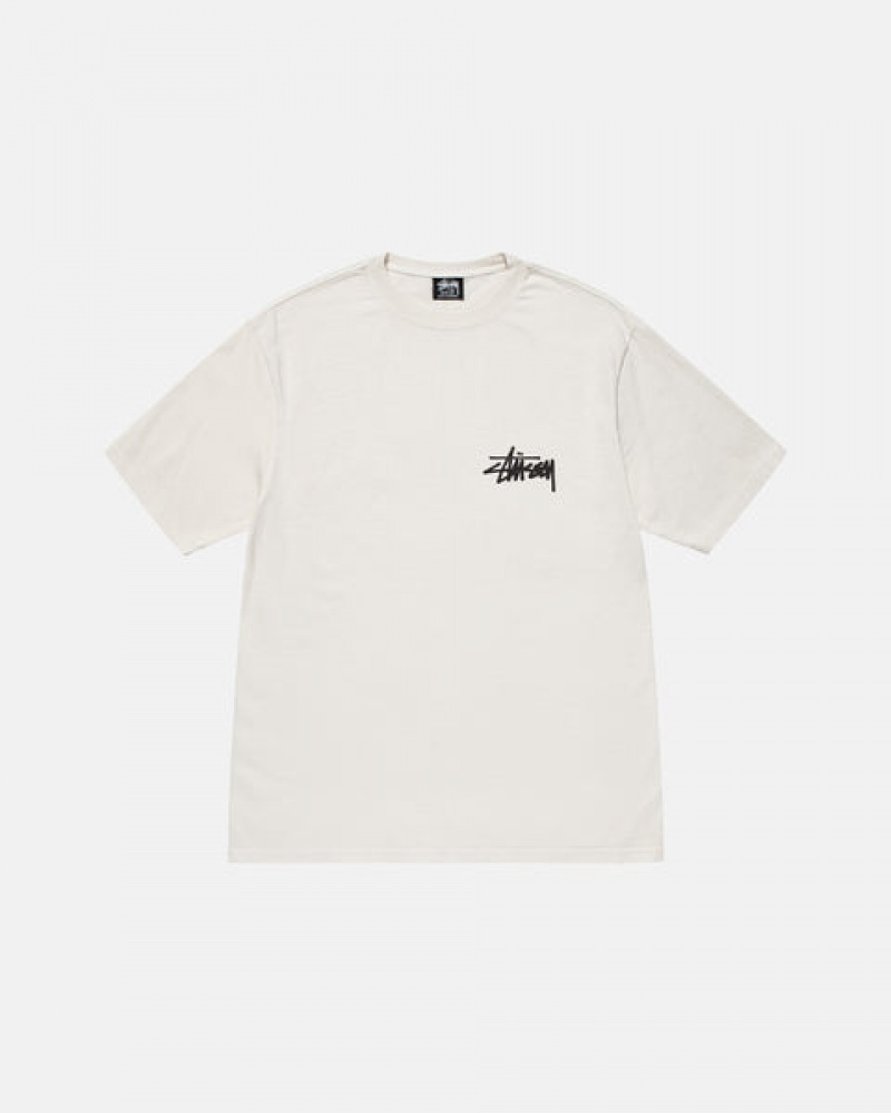 Stussy Old Phone Tee Pigment Dyed T-shirts Dames Beige Belgium | VVT-6539