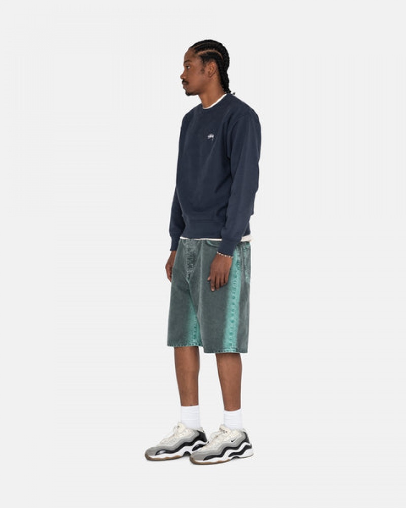 Stussy Overdyed Stock Logo Crew Sweatshirts Heren Donkerblauw Belgium | ITZ-2710