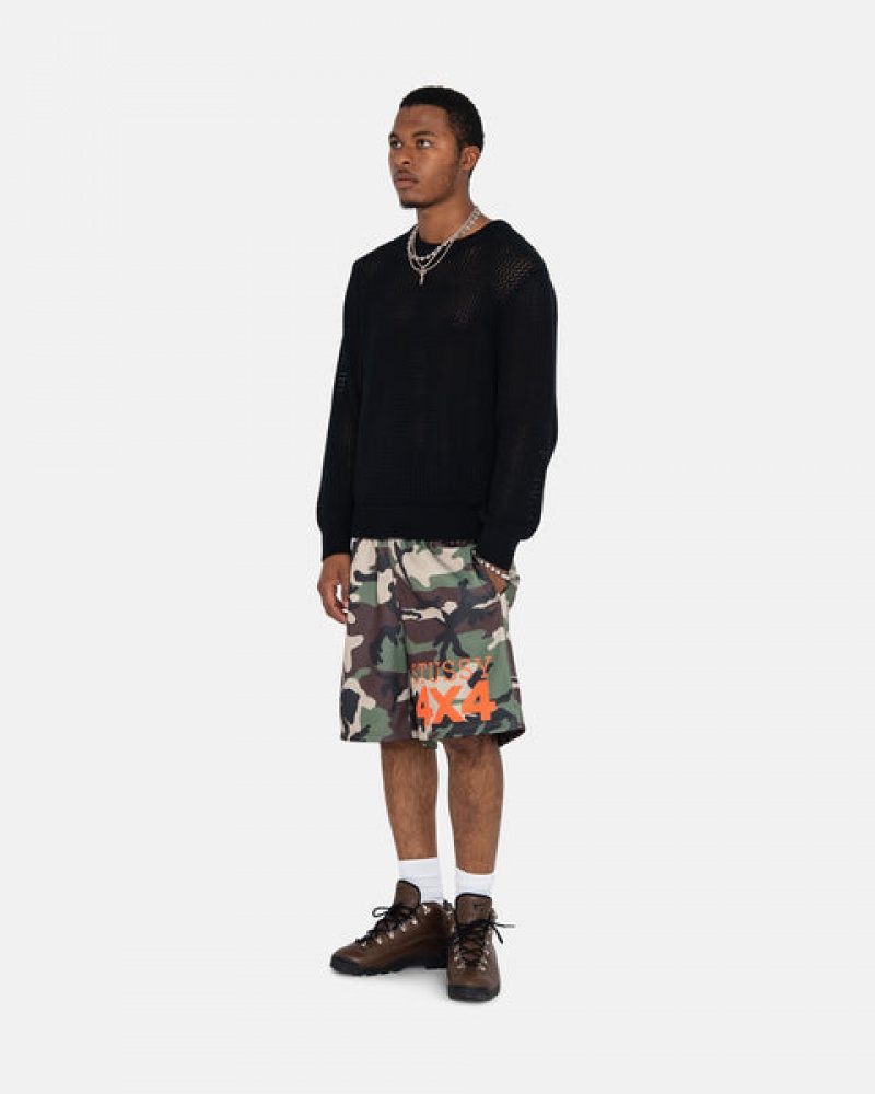 Stussy Pigment Dyed Loose Gauge Knit Trui Trui Dames Zwart Belgium | URC-2062