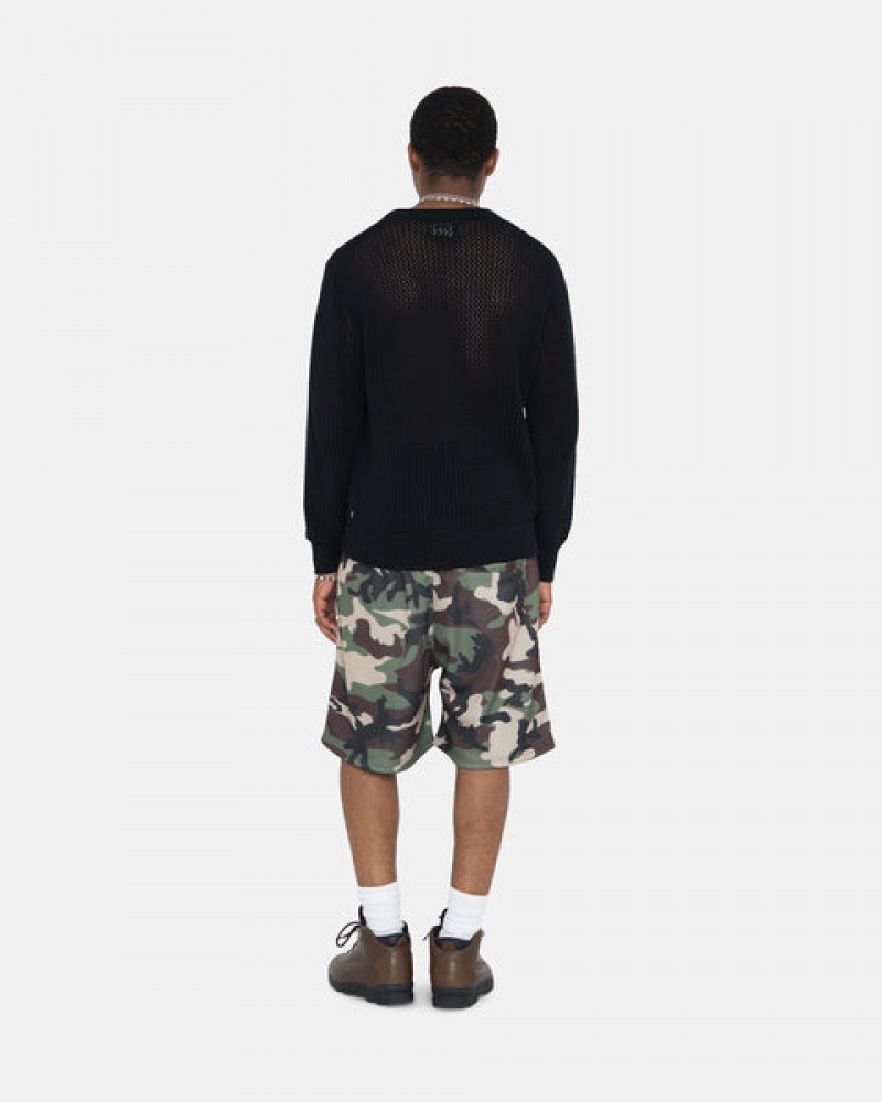 Stussy Pigment Dyed Loose Gauge Knit Trui Trui Dames Zwart Belgium | URC-2062
