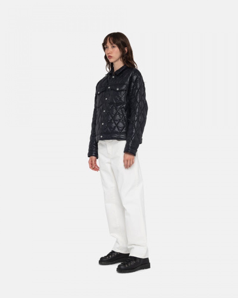 Stussy Ranch Jacket Gewatteerd Nylon Jassen Dames Zwart Belgium | MKM-1124