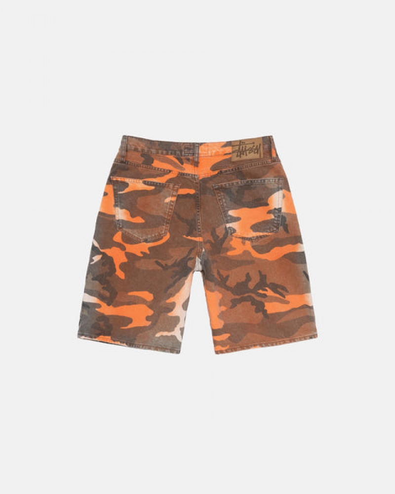 Stussy Spray Dye Big Ol' Shorts Korte Broek Dames Oranje Camo Belgium | LPH-1293