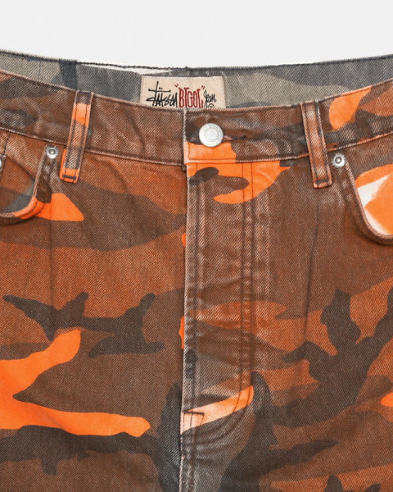 Stussy Spray Dye Big Ol' Shorts Korte Broek Dames Oranje Camo Belgium | LPH-1293