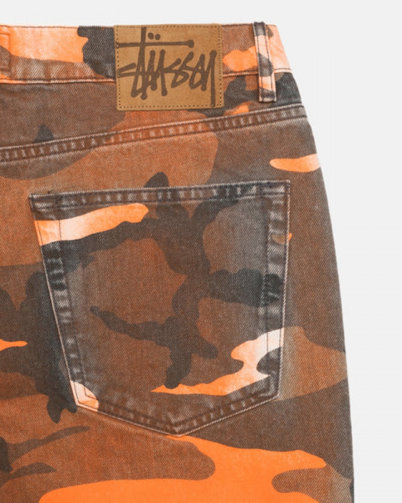 Stussy Spray Dye Big Ol' Shorts Korte Broek Dames Oranje Camo Belgium | LPH-1293