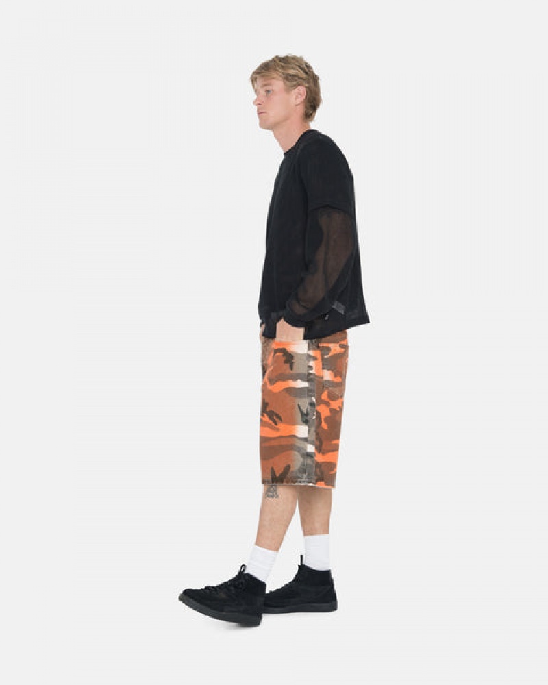 Stussy Spray Dye Big Ol' Shorts Korte Broek Dames Oranje Camo Belgium | LPH-1293