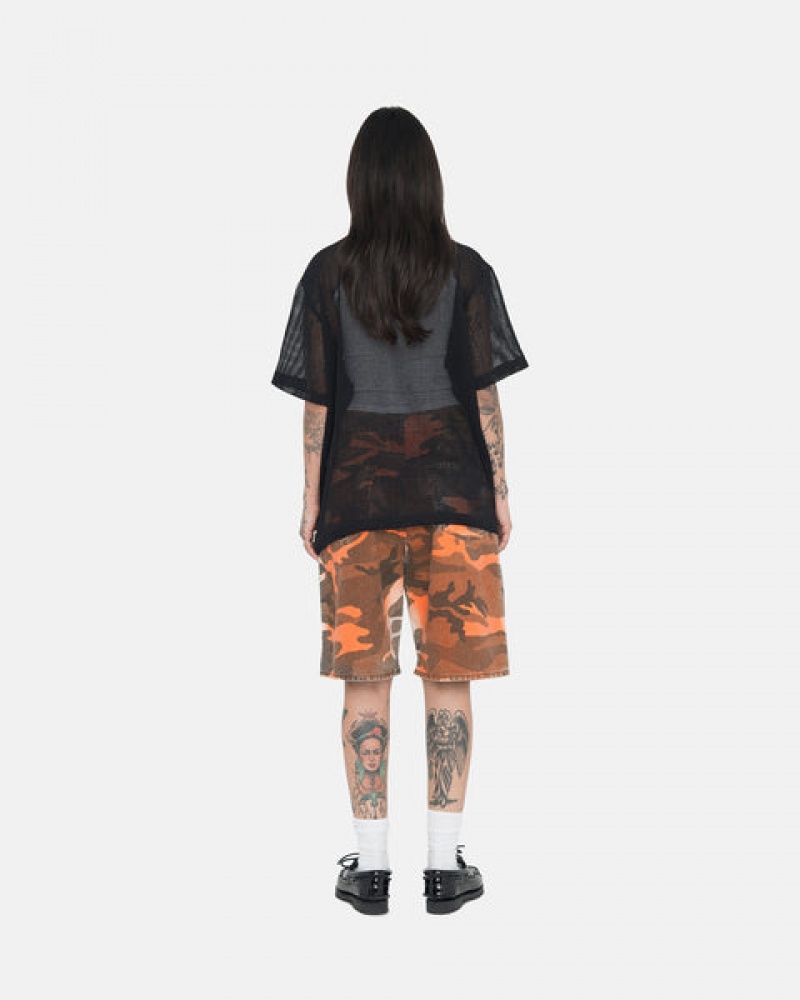Stussy Spray Dye Big Ol' Shorts Korte Broek Dames Oranje Camo Belgium | LPH-1293