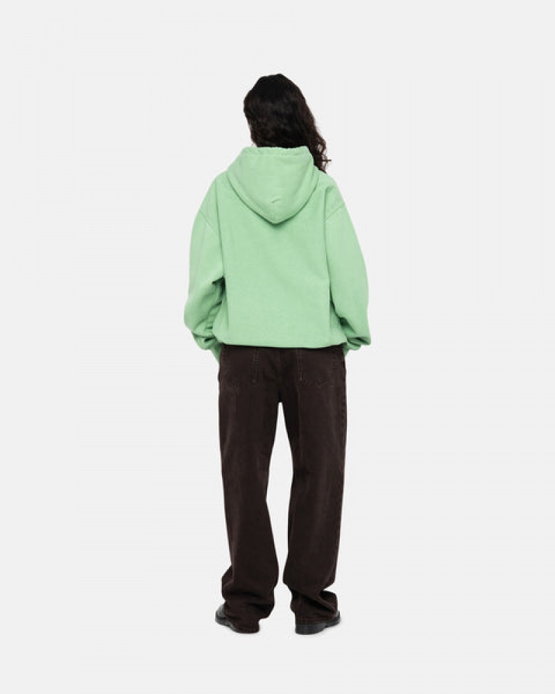 Stussy Stock Logo Hood Sweatshirts Heren Groen Belgium | DCI-5023