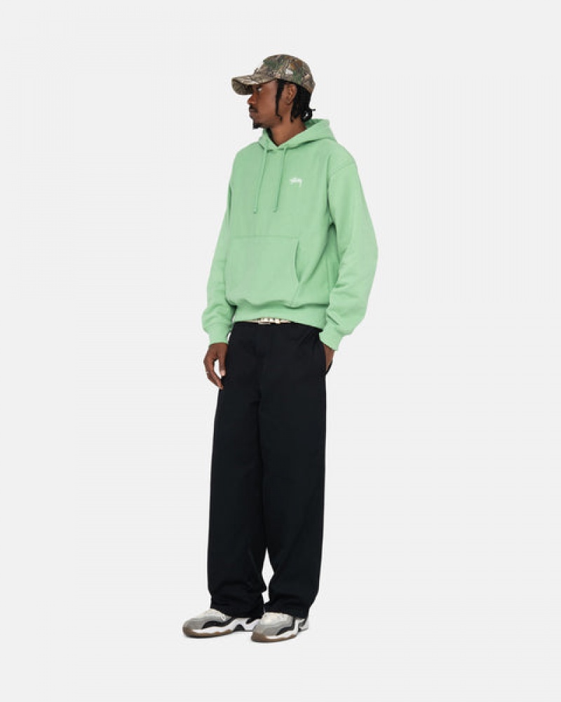 Stussy Stock Logo Hood Sweatshirts Heren Groen Belgium | DCI-5023