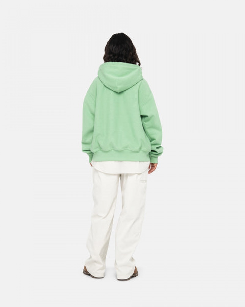 Stussy Stock Logo Zip Hood Sweatshirts Heren Groen Belgium | LUL-3419
