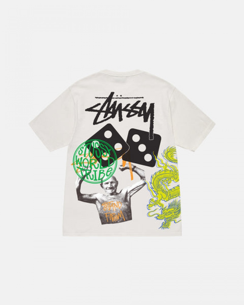 Stussy Strike Pigment Dyed Tee T-shirts Dames Beige Belgium | VMJ-9777
