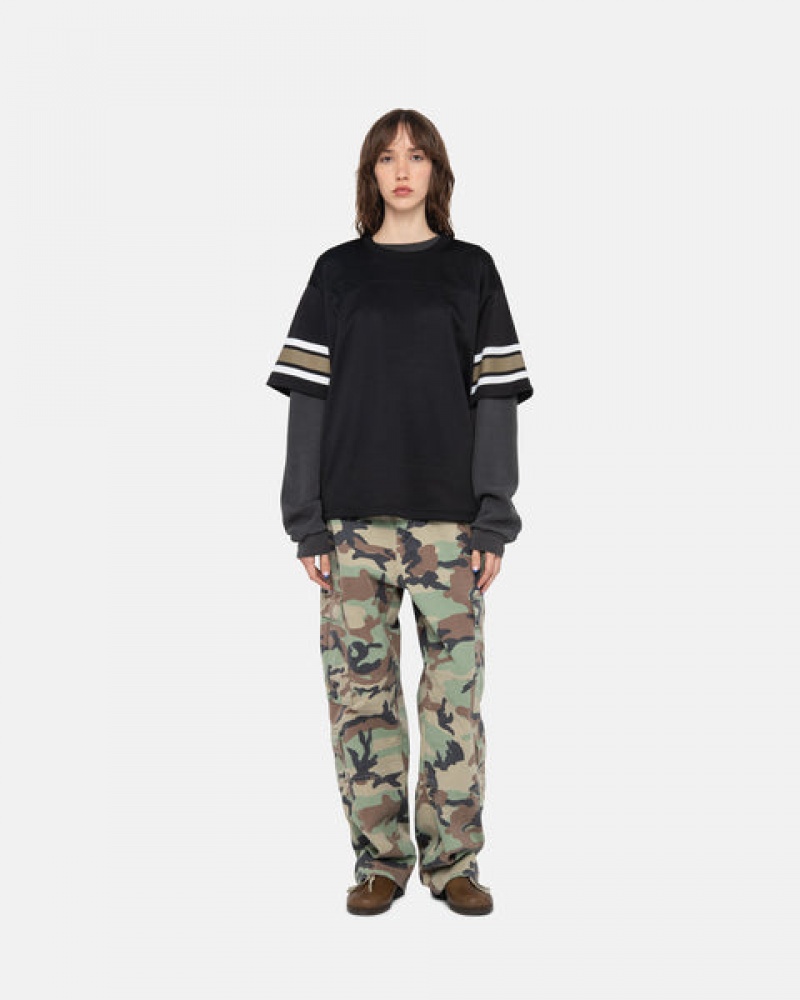 Stussy Surfman Mesh Football Jersey Topjes Heren Zwart Belgium | MWE-2023