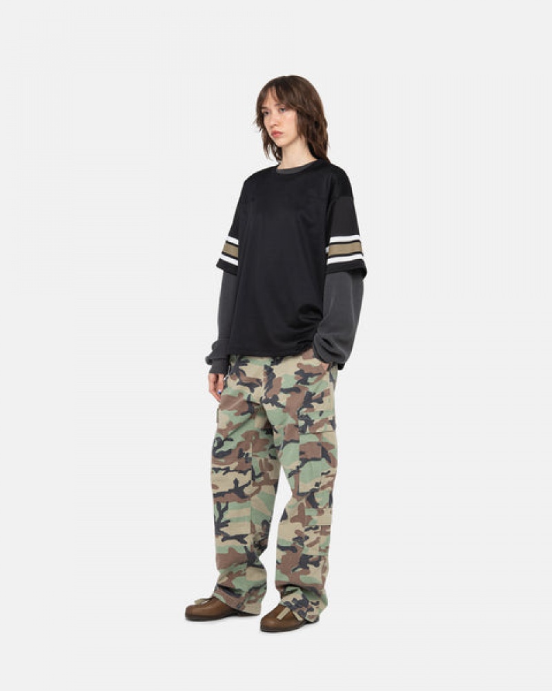 Stussy Surfman Mesh Football Jersey Topjes Heren Zwart Belgium | MWE-2023