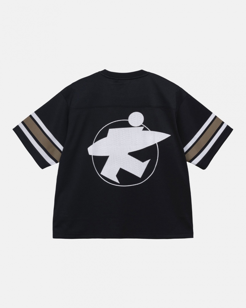 Stussy Surfman Mesh Football Jersey Topjes Heren Zwart Belgium | MWE-2023