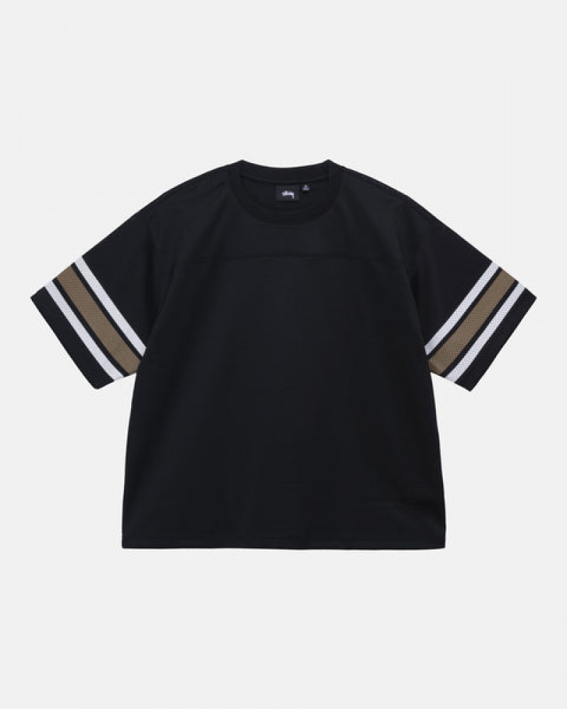 Stussy Surfman Mesh Football Jersey Topjes Dames Zwart Belgium | RYM-1729